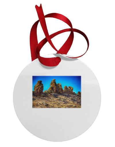 Crags in Colorado Circular Metal Ornament by TooLoud-Ornament-TooLoud-White-Davson Sales