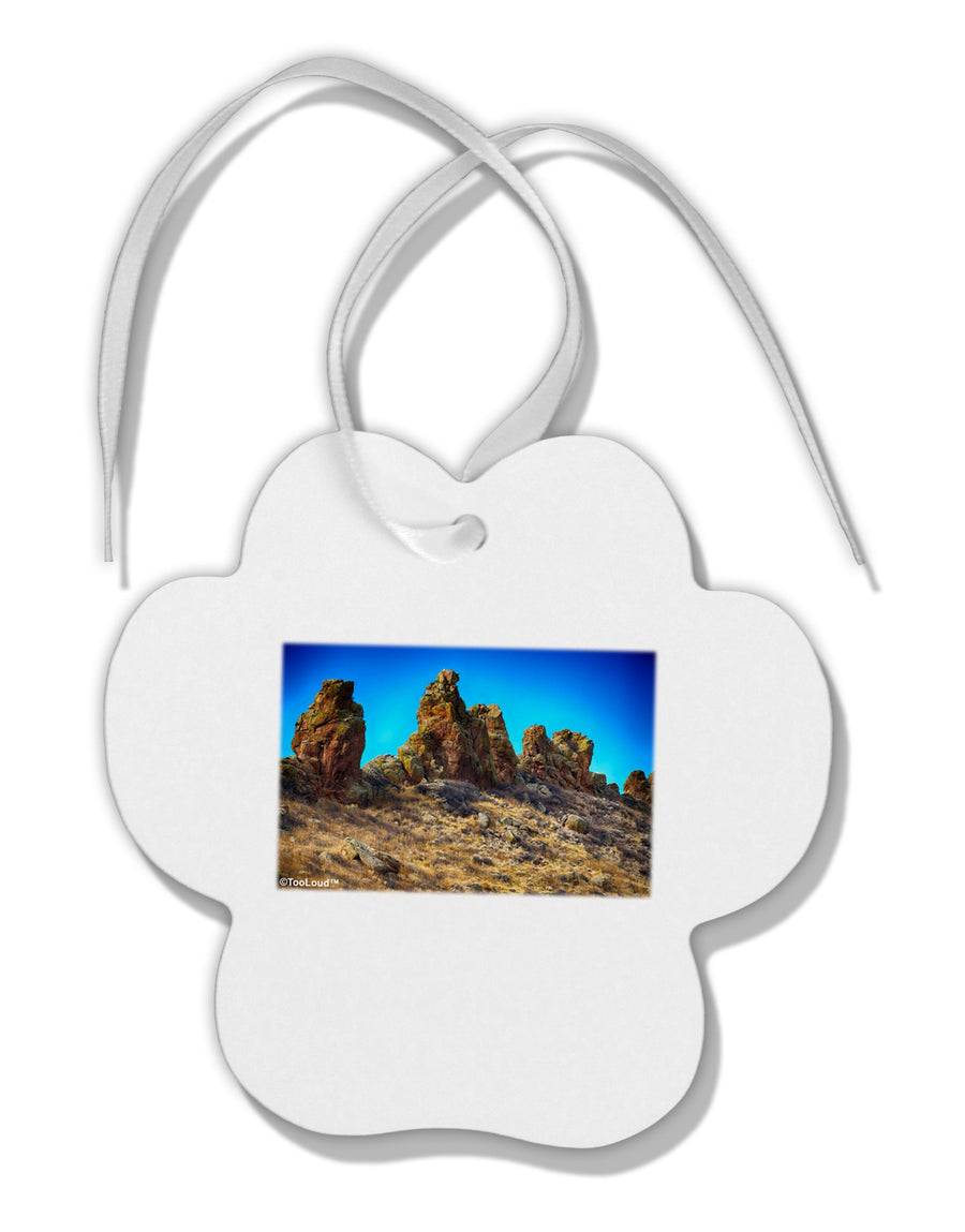 Crags in Colorado Paw Print Shaped Ornament by TooLoud-Ornament-TooLoud-White-Davson Sales