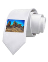 Crags in Colorado Printed White Necktie by TooLoud