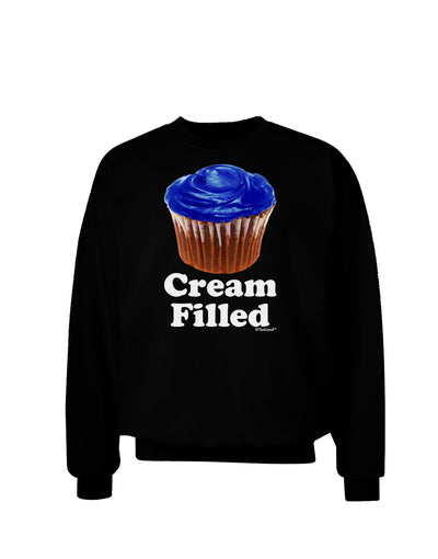 Cream Filled Blue Cupcake Design Adult Dark Sweatshirt by TooLoud-Sweatshirts-TooLoud-Black-Small-Davson Sales