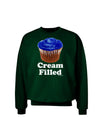 Cream Filled Blue Cupcake Design Adult Dark Sweatshirt by TooLoud-Sweatshirts-TooLoud-Deep-Forest-Green-Small-Davson Sales