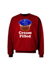 Cream Filled Blue Cupcake Design Adult Dark Sweatshirt by TooLoud-Sweatshirts-TooLoud-Deep-Red-Small-Davson Sales