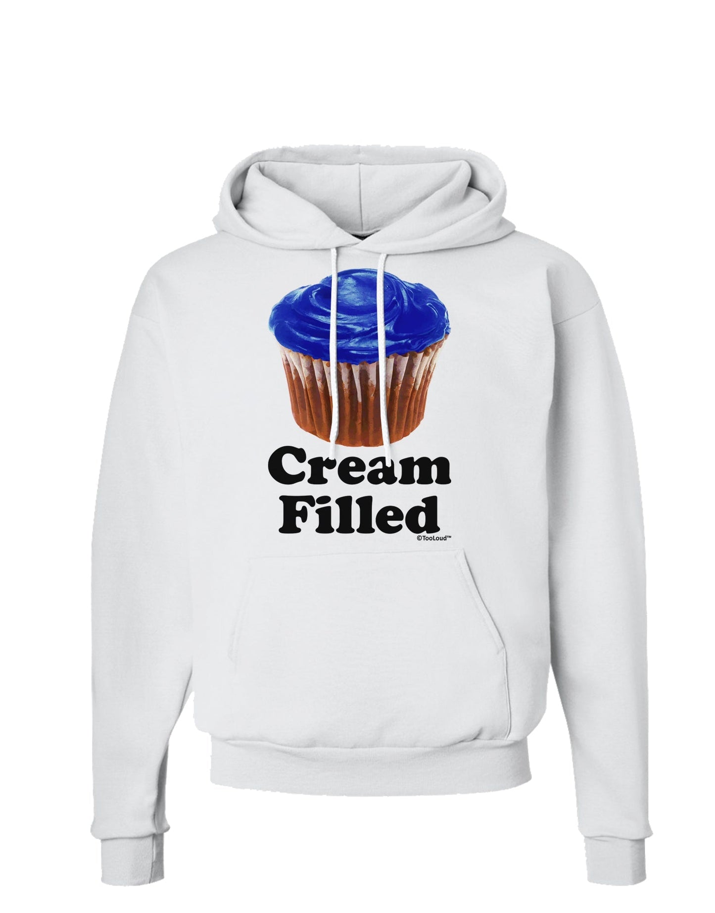 Cream Filled Blue Cupcake Design Hoodie Sweatshirt by TooLoud-Hoodie-TooLoud-White-Small-Davson Sales