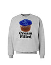 Cream Filled Blue Cupcake Design Sweatshirt by TooLoud-Sweatshirts-TooLoud-AshGray-Small-Davson Sales