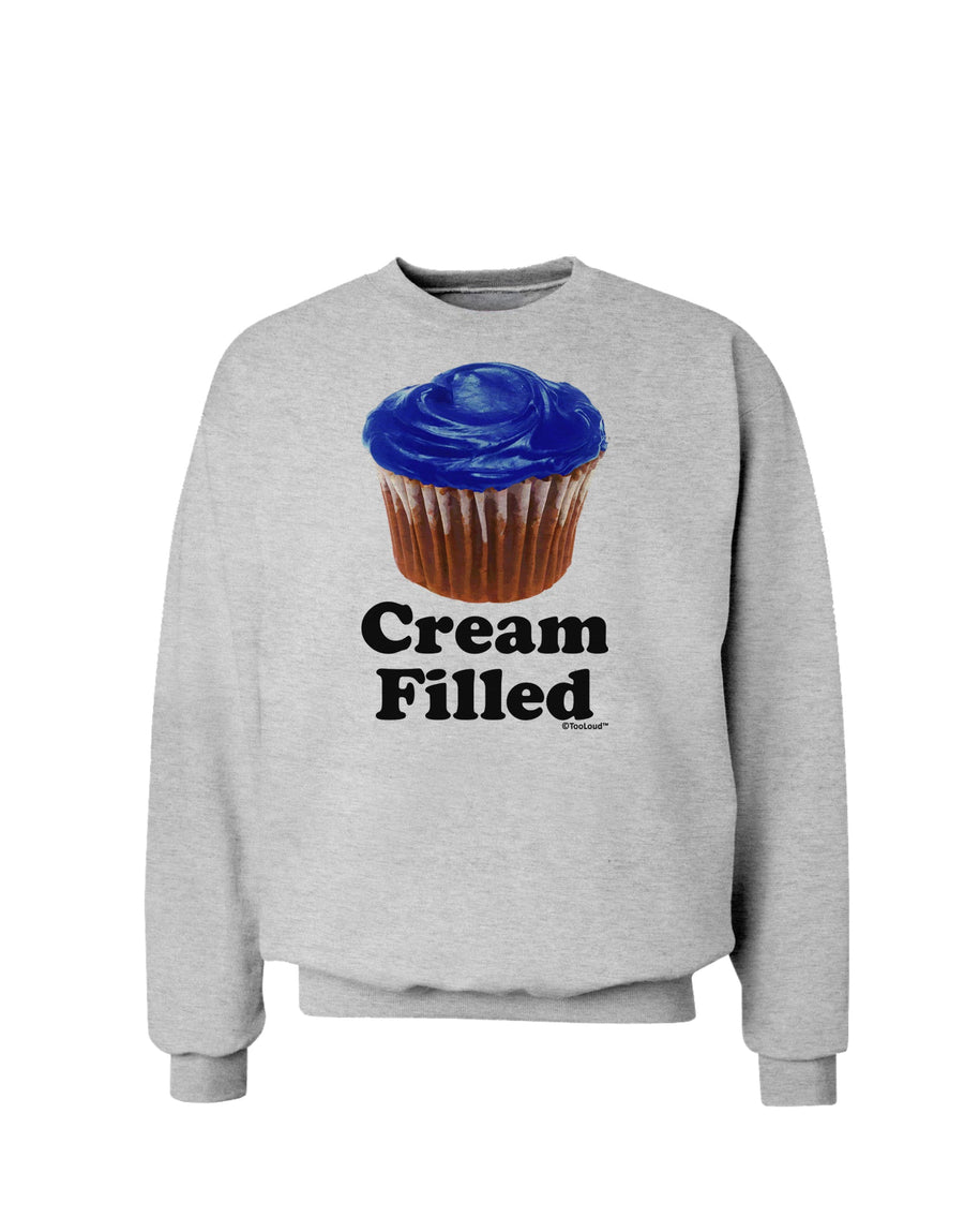 Cream Filled Blue Cupcake Design Sweatshirt by TooLoud-Sweatshirts-TooLoud-White-Small-Davson Sales