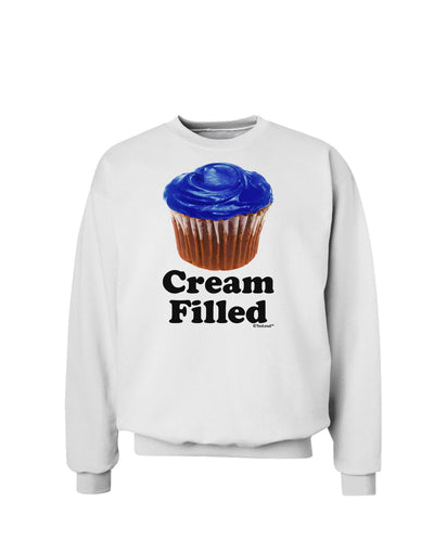 Cream Filled Blue Cupcake Design Sweatshirt by TooLoud-Sweatshirts-TooLoud-White-Small-Davson Sales