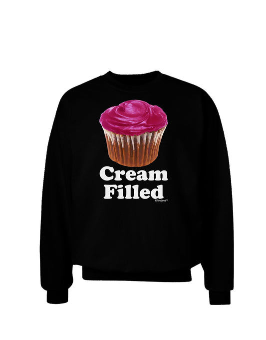 Cream Filled Pink Cupcake Design Adult Dark Sweatshirt by TooLoud-Sweatshirts-TooLoud-Black-Small-Davson Sales
