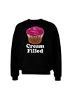 Cream Filled Pink Cupcake Design Adult Dark Sweatshirt by TooLoud-Sweatshirts-TooLoud-Black-Small-Davson Sales