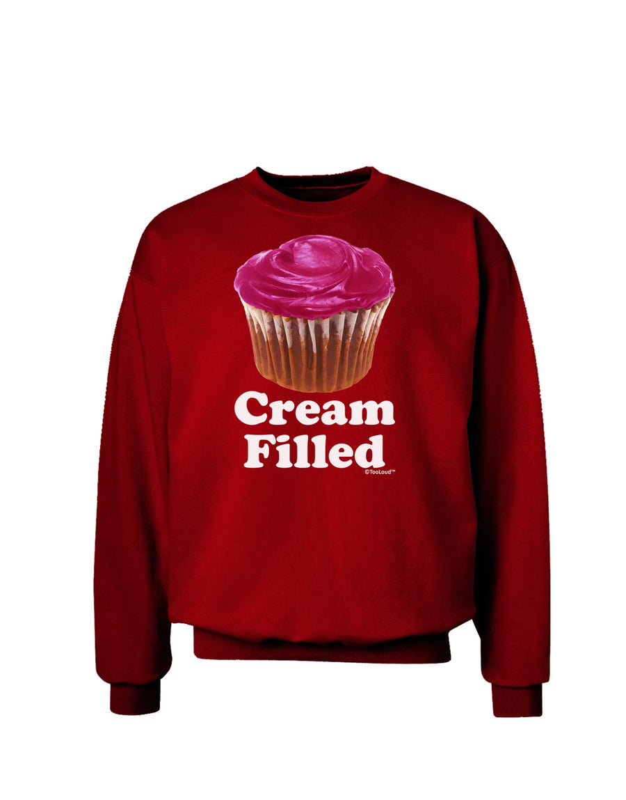 Cream Filled Pink Cupcake Design Adult Dark Sweatshirt by TooLoud-Sweatshirts-TooLoud-Black-Small-Davson Sales