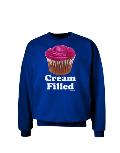 Cream Filled Pink Cupcake Design Adult Dark Sweatshirt by TooLoud-Sweatshirts-TooLoud-Deep-Royal-Blue-Small-Davson Sales