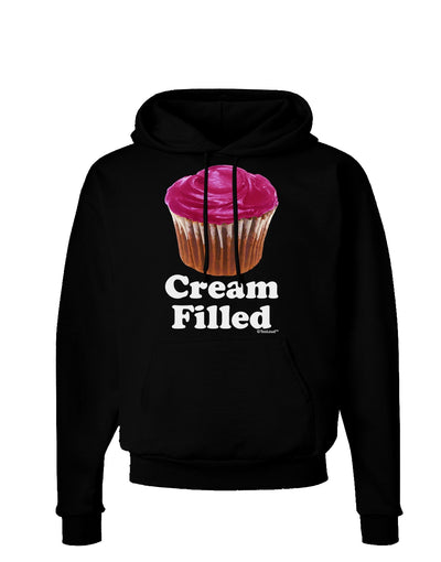 Cream Filled Pink Cupcake Design Dark Hoodie Sweatshirt by TooLoud-Hoodie-TooLoud-Black-Small-Davson Sales