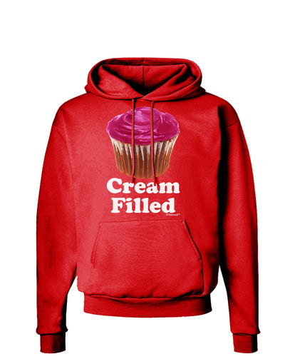 Cream Filled Pink Cupcake Design Dark Hoodie Sweatshirt by TooLoud-Hoodie-TooLoud-Red-Small-Davson Sales