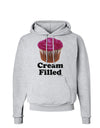 Cream Filled Pink Cupcake Design Hoodie Sweatshirt by TooLoud-Hoodie-TooLoud-AshGray-Small-Davson Sales