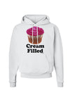 Cream Filled Pink Cupcake Design Hoodie Sweatshirt by TooLoud-Hoodie-TooLoud-White-Small-Davson Sales