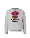 Cream Filled Pink Cupcake Design Sweatshirt by TooLoud-Sweatshirts-TooLoud-AshGray-Small-Davson Sales