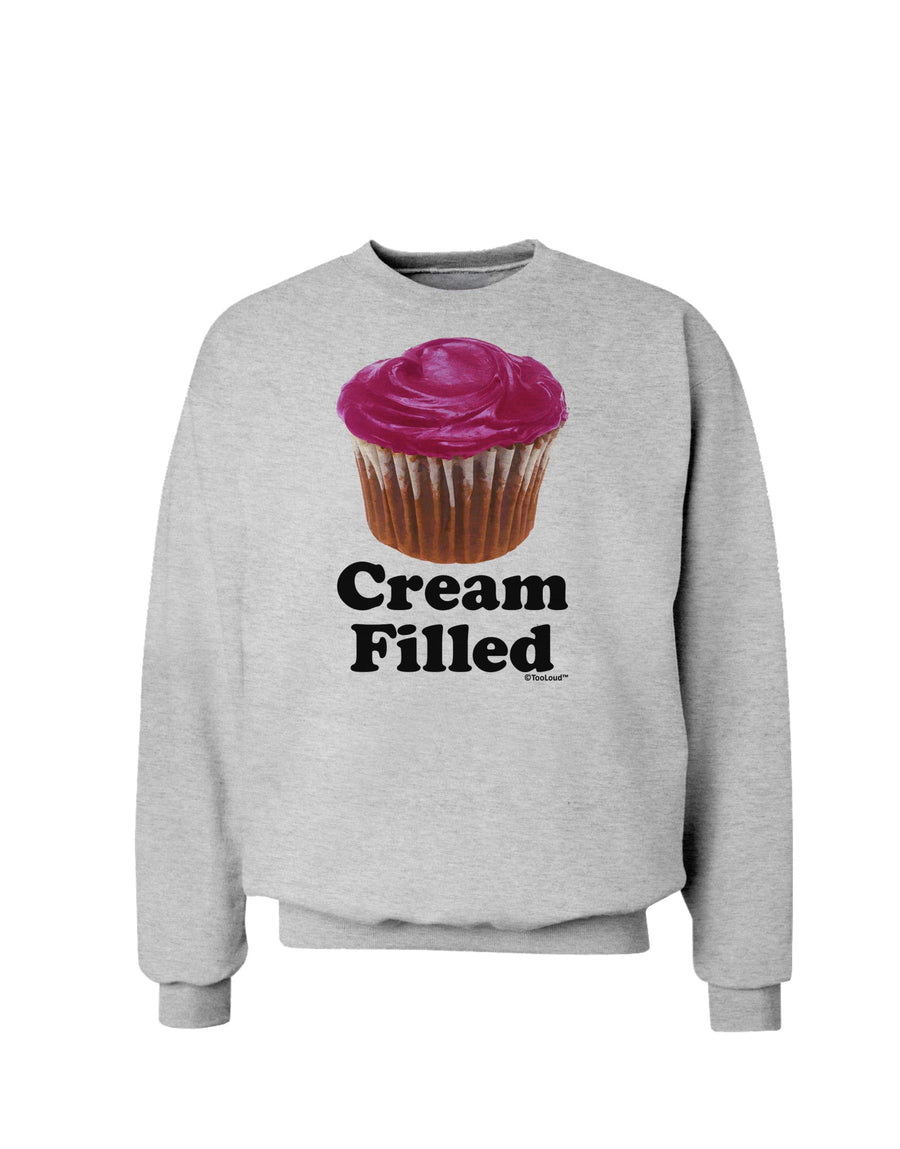 Cream Filled Pink Cupcake Design Sweatshirt by TooLoud-Sweatshirts-TooLoud-White-Small-Davson Sales