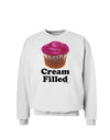 Cream Filled Pink Cupcake Design Sweatshirt by TooLoud-Sweatshirts-TooLoud-White-Small-Davson Sales