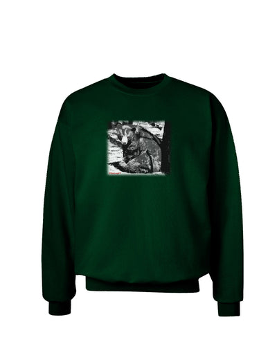 Creepy Black Bear Adult Dark Sweatshirt-Sweatshirts-TooLoud-Deep-Forest-Green-Small-Davson Sales