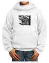 Creepy Black Bear Youth Hoodie Pullover Sweatshirt-Youth Hoodie-TooLoud-White-XS-Davson Sales