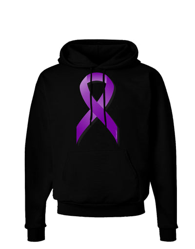 Crohnâ€™s Disease Awareness Ribbon - Purple Dark Hoodie Sweatshirt-Hoodie-TooLoud-Black-Small-Davson Sales