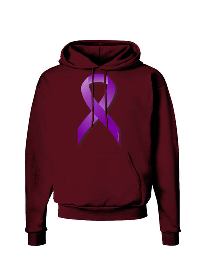 Crohnâ€™s Disease Awareness Ribbon - Purple Dark Hoodie Sweatshirt-Hoodie-TooLoud-Maroon-Small-Davson Sales