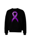 Crohn’s Disease Awareness Ribbon - Purple Adult Dark Sweatshirt-Sweatshirts-TooLoud-Black-Small-Davson Sales