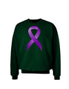 Crohn’s Disease Awareness Ribbon - Purple Adult Dark Sweatshirt-Sweatshirts-TooLoud-Deep-Forest-Green-Small-Davson Sales