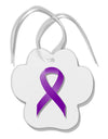 Crohn’s Disease Awareness Ribbon - Purple Paw Print Shaped Ornament-Ornament-TooLoud-White-Davson Sales