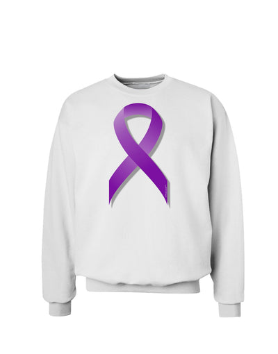 Crohn’s Disease Awareness Ribbon - Purple Sweatshirt-Sweatshirts-TooLoud-White-Small-Davson Sales