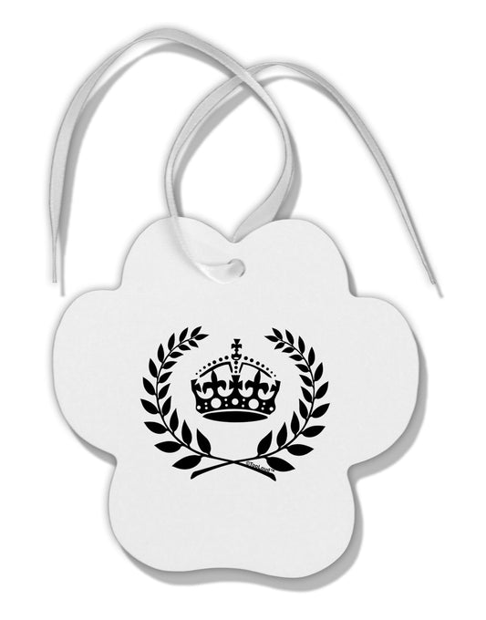 Crown and Laurel Paw Print Shaped Ornament-Ornament-TooLoud-White-Davson Sales
