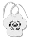 Crown and Laurel Paw Print Shaped Ornament-Ornament-TooLoud-White-Davson Sales