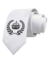 Crown and Laurel Printed White Necktie