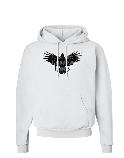 Crows Before Hoes Design Hoodie Sweatshirt by TooLoud-Hoodie-TooLoud-White-Small-Davson Sales