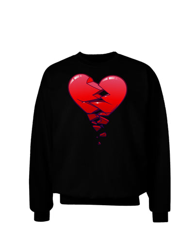 Crumbling Broken Heart Adult Dark Sweatshirt by-Sweatshirts-TooLoud-Black-Small-Davson Sales