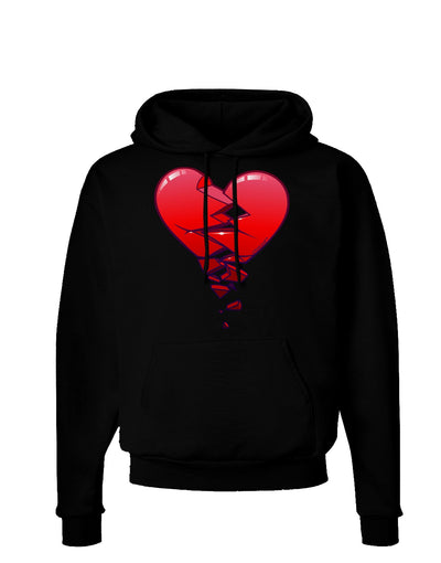 Crumbling Broken Heart Dark Hoodie Sweatshirt by