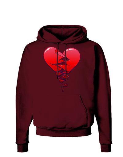 Crumbling Broken Heart Dark Hoodie Sweatshirt by-Hoodie-TooLoud-Maroon-Small-Davson Sales