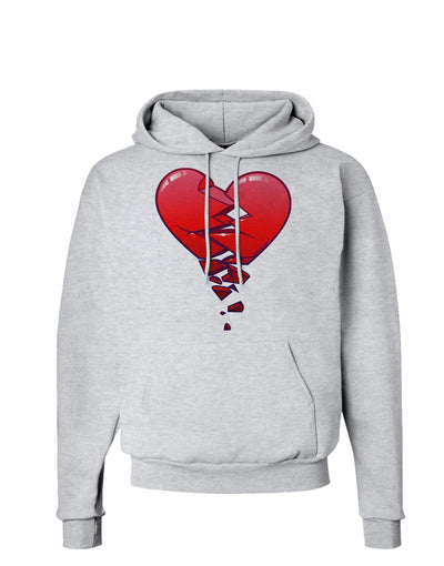 Crumbling Broken Heart Hoodie Sweatshirt by-Hoodie-TooLoud-AshGray-Small-Davson Sales