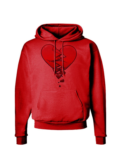 Crumbling Broken Heart Hoodie Sweatshirt by-Hoodie-TooLoud-Red-Small-Davson Sales
