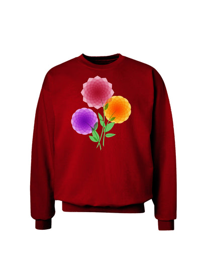 Crystal Dahlias Adult Dark Sweatshirt-Sweatshirt-TooLoud-Deep-Red-Small-Davson Sales