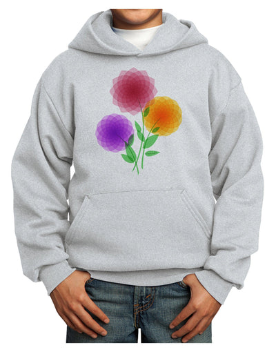 Crystal Dahlias Youth Hoodie Pullover Sweatshirt-Youth Hoodie-TooLoud-Ash-XS-Davson Sales