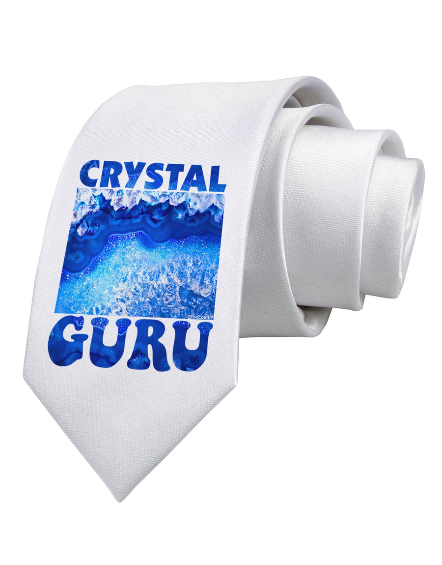 Crystal Guru Printed White Necktie