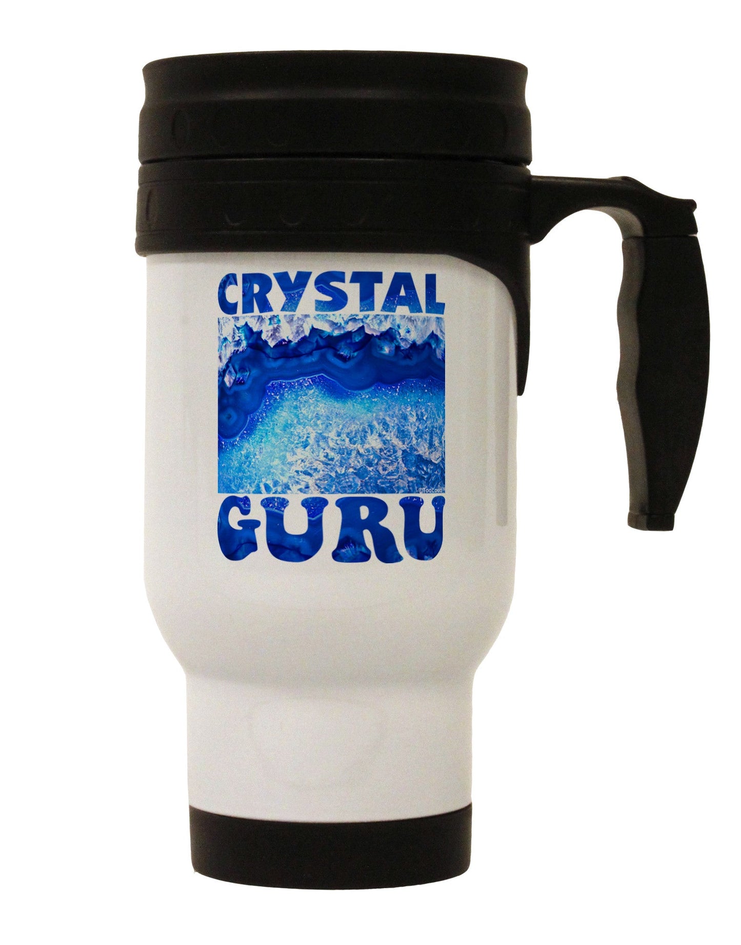 Crystal Guru Stainless Steel 14oz Travel Mug-Travel Mugs-TooLoud-White-Davson Sales