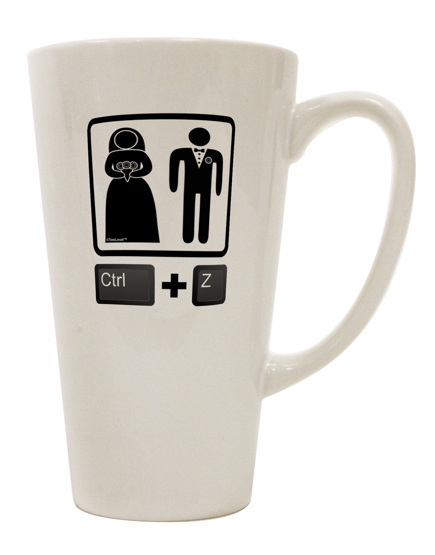 Ctrl Z - Conical Latte Coffee Mug - TooLoud-Conical Latte Mug-TooLoud-White-Davson Sales