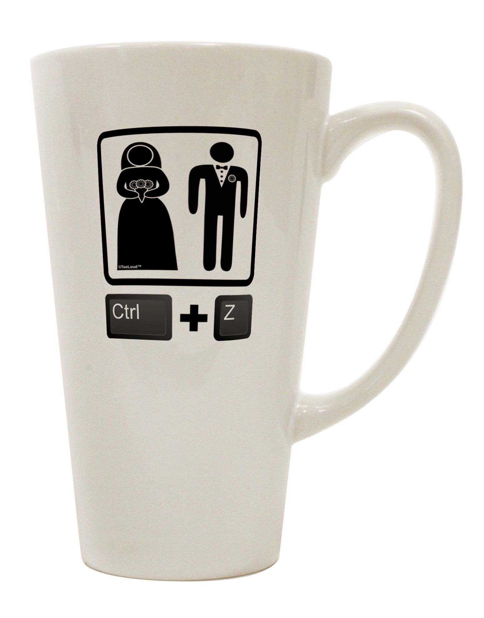 Ctrl Z - Conical Latte Coffee Mug - TooLoud-Conical Latte Mug-TooLoud-White-Davson Sales