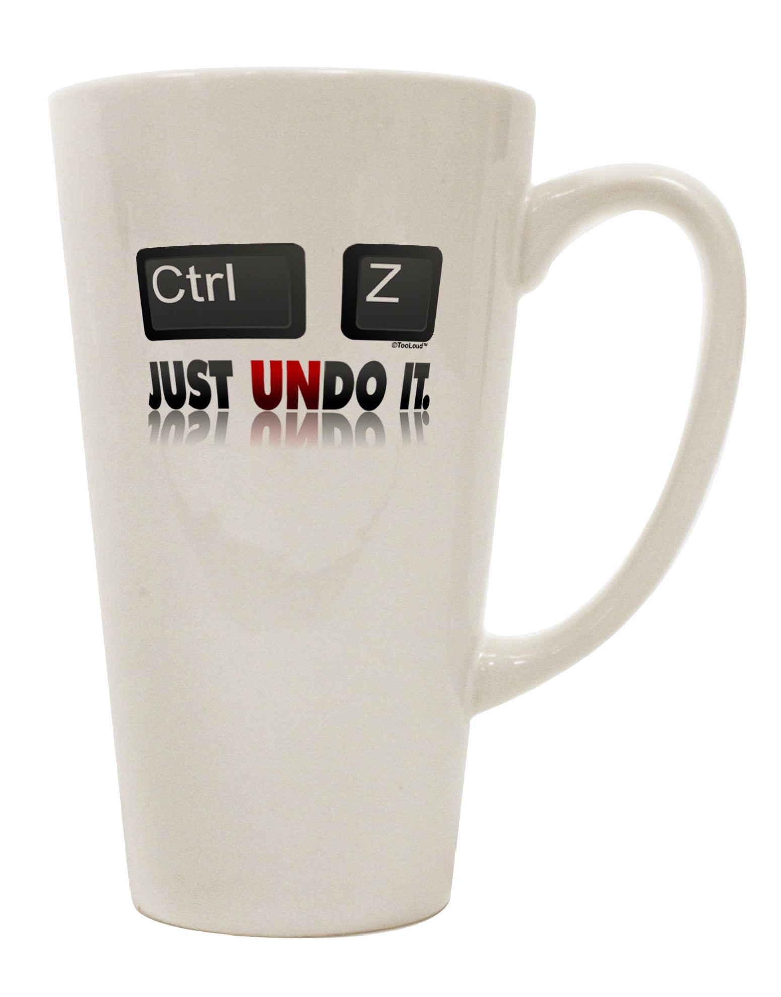 Ctrl Z - The Perfect Conical Latte Coffee Mug for Undoing Mistakes - TooLoud-Conical Latte Mug-TooLoud-White-Davson Sales