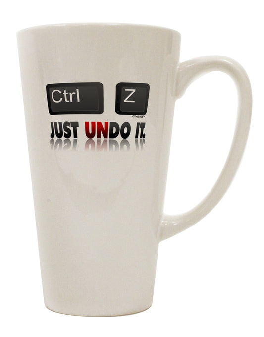 Ctrl Z - The Perfect Conical Latte Coffee Mug for Undoing Mistakes - TooLoud-Conical Latte Mug-TooLoud-White-Davson Sales