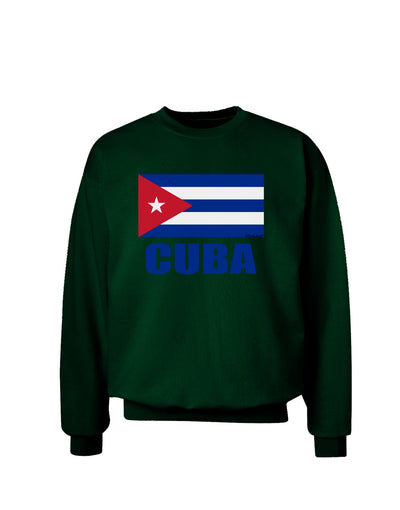 Cuba Flag Cuban Pride Adult Dark Sweatshirt by TooLoud-Sweatshirts-TooLoud-Deep-Forest-Green-Small-Davson Sales