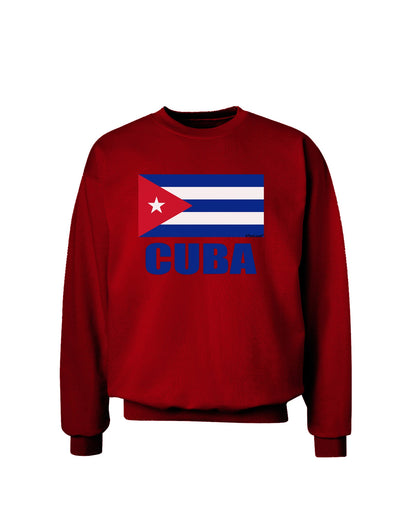 Cuba Flag Cuban Pride Adult Dark Sweatshirt by TooLoud-Sweatshirts-TooLoud-Deep-Red-Small-Davson Sales