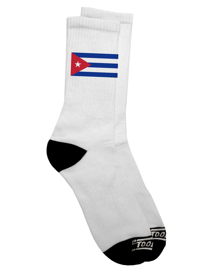 Cuban Flag Cubana Adult Crew Socks - A Must-Have for Ecommerce Enthusiasts-Socks-TooLoud-White-Ladies-4-6-Davson Sales