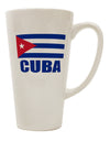 Cuban Pride Conical Latte Coffee Mug - Crafted for Discerning Drinkware Enthusiasts by TooLoud-Conical Latte Mug-TooLoud-White-Davson Sales